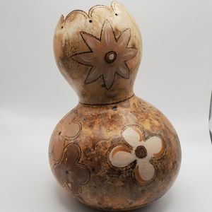 Vintage Painted Gourd Folk Art